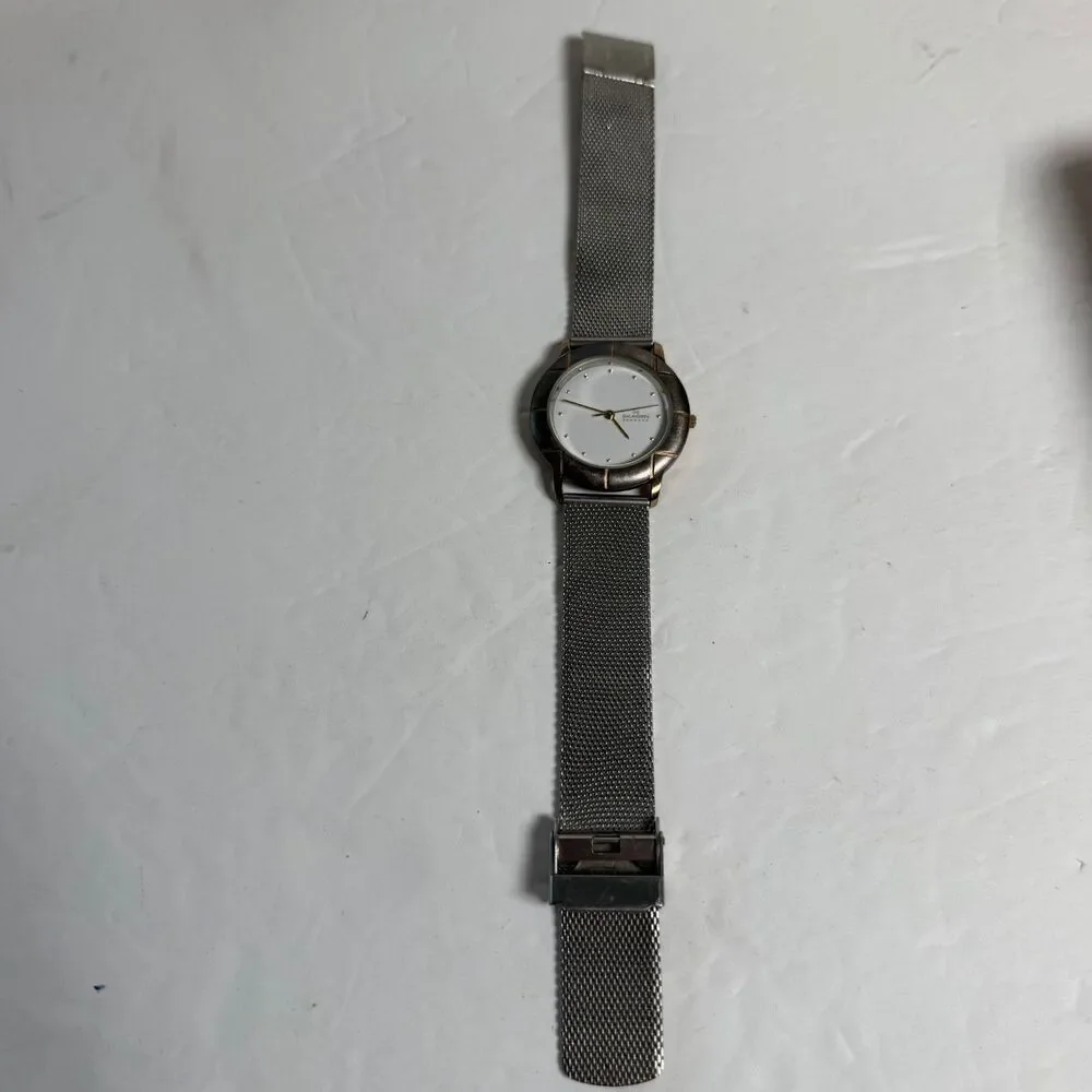 Skagen Denmark Ultra Slim 3LGS Quartz Watch White Dial Mesh Band AS IS NR